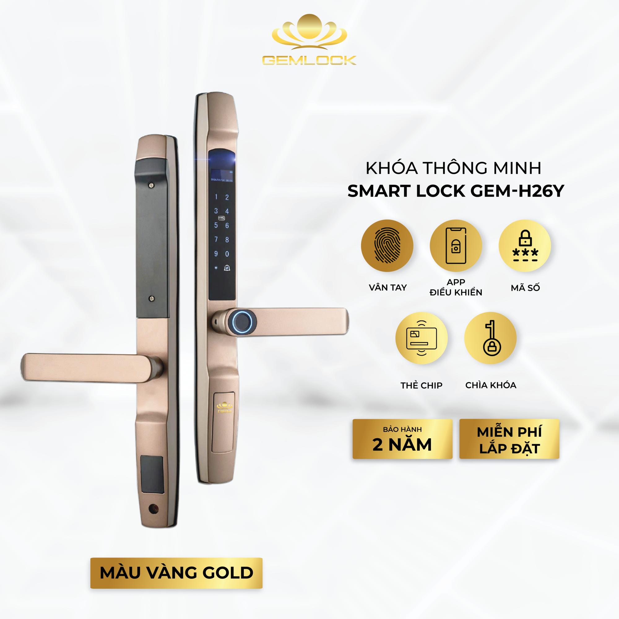 KHÓA THÔNG MINH SMART LOCK GEM-H26Y